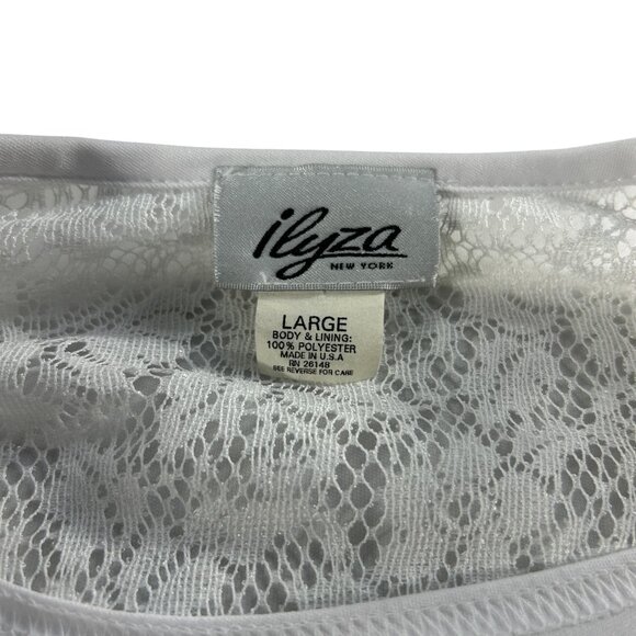 Vintage Ilyza Blouse Faux 2 Piece Size Large Lace Long Sleeve Romantic Modest - Picture 3 of 9